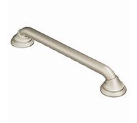 Moen LR8716D3GBN Home Care Safety 16-Inch Designer Bathroom Grab Bar with Curled Grip, Brushed Nickel, 16 Inch