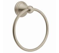 Moen Preston Collection Spot Resist Brushed Nickel 7-inch Bathroom Hand Towel Ring, Wall Mounted Towel Hanger, DN8486BN
