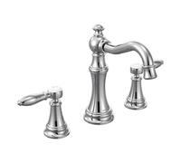 Moen TS42108 Weymouth Two-Handle Lever Handle Bathroom Faucet Trim Kit, Valve Required, Chrome
