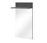 moena wooden wall mirror with shelf in anthracite