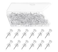 Moendergo 200 PCS Clear Push Pins,Map Pins with Storage Box,Thumb Tacks Drawing Pin for Bulletin Board, Cork Board, Wall Hangings