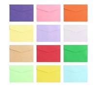 Moendergo 60 pcs Mini Coloured Envelopes,115 * 81mm 12 Assorted Colours Tiny Gift Envelopes for Christmas, Thanksgiving, Wedding, Birthday Party