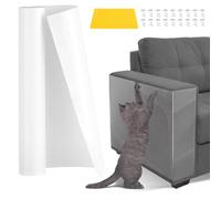 Moendergo Anti-Claw Cat Sofa Protection,Transparent Sofa Protector Film with Screws and Scraper,Cat Anti Scratch Tape for Fabric sofa, Leather Sofa, Door, Wall,Carpet(30cm*3M)