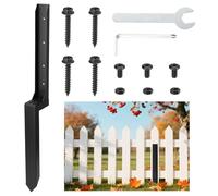 Moendergo Fence Post Repair Kit, Heavy Duty Ground Spike, 1 Pack Ground Spike for Tilted or Broken Wooden Fence Posts(Black)