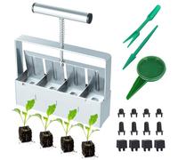 Moendergo Hand Held Soil Blocker 2" Soil Block Maker Clod Baler for 8Pcs Soil Block Soil Blocker with Seeding tool kits Plant Flower Seed Dispenser Seed Sower (S 3Pcs)