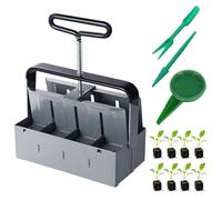 Moendergo Manual Soil Blocker, 2" Soil Block Maker with Seeding Tool Kits, Planting Tool Set for Planting,Seedling,Cultivation,Garden Greenhouse