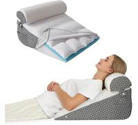 MoEnergy 3pcs Wedge Pillow Support Cushion, Support Pillows with soft Cushion,Memory Foam Pillow for Sleeping, Incline Bed Wedge for GERD, Snoring, Back and Leg Pain