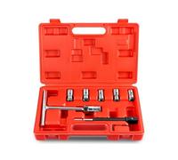 MoEnergy 7PCS Professional Diesel Injector Seat Cutter Cleaner Tool Set Carbon Remover Compatible With Most Diesel Engines Includes Blow Molded Case For Storage