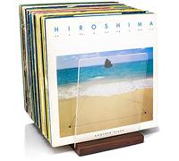 MÖNKE Premium Vinyl Record Storage - a Mid-Century Style Record Holder, 60 LP Capacity - Complements Any Decor (Brown)