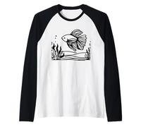 Moenkhausia Line Art Fish Lover Raglan Baseball Tee