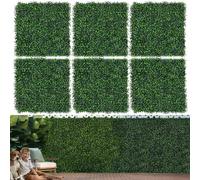 Moeput 12PCS Grass Wall Panels 10"x10" Artificial Grass Wall Panels Greenery Backdrop Decor Boxwood Hedge Panels, Grass Wall Backdrop Panels for Party Wedding Indoor Backyard Christmas Decoration