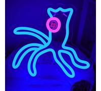MOERBENCHI Coralline Octopus Neon Sign with One Button Eye LED Light Sign for Wall Decor, USB Powered Blue Ocean Animal Light for Bedroom Bar Aquarium Game Room, Kids Birthday Gift