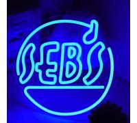 MOERBENCHI Seb's Neon Sign Jazz Blue LED Neon Light Sign for Wall Decor, Dimmable USB Powered Movie Light Up Sign for Bedroom Bar Club Man Cave Music Studio Party, Music Fans Gifts