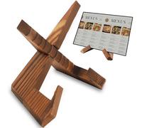 MOERDIFFER Recipe Book Stand for Kitchen, Recipe Book Stand, Wooden Cookbook Holder for Display Stand, Book Stand for Display, Vintage Decorative Cookbook Holders, Sturdy Music Stand, Brown