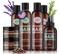 Moerie Mineral Shampoo and Conditioner Plus Hair Mask and Hair Spray Mega Pack - The Ultimate Hair Care Set - For Longer, Thicker, Fuller Hair - Vegan Hair Products - Paraben & Silicone Free 8 items