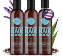 Moerie Ultimate Hair Growth Shampoo - For Longer, Thicker, Fuller Hair - Vegan Friendly Volumizing Hair Products - Paraben & Silicone Free - All Hair Types - Reverse Hair Loss - Moisturizing, 3 pack