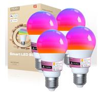 MOES Matter E27 A60 Smart Bulbs, 9W 806lm RGB, 4 Pack