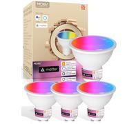MOES Matter GU10 Smart Bulbs, 5W RGB Dimmable, 4 Pack