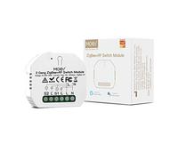 MOES Mini DIY Tuya ZigBee Smart Light Switch Module, Tuya Zigbee Hub Required, Smart Life/Tuya App, Wireless Remote Control, Alexa Google Home Voice Control, Needs Neutral Line 1/2 Way, 2 Gang