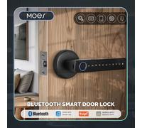 MOES Tuya Bluetooth Smart Fingerprint Door Handle Lock Electronic Password APP Remote Unlock Hotel Apartment Office Rental House Lock and IC-4
