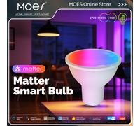 MOES Tuya Matter WiFi GU10 Smart Bulb Dimmable Led Light 16 Million RGB C+W Colors Candle Lamp Voice Control Alexa Google Home 7 PCS