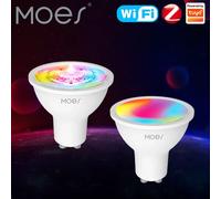 MOES Tuya ZigBee GU10 WIFI Smart LED Bulbs RGB C+W White Dimmable Lamps Smart Life APP Control Light Bulbs Voice Alexa/Google