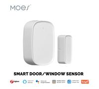MOES Tuya ZigBee Smart Window Door Gate Sensor Detector Smart Home Security Alarm System Smart Life Tuya App Remote Control Black 2 PCS