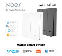 MOES WiFi Matter Smart Switch Light Button Tuya Remote Control EU Verison Work With Alexa Google Home Apple Homekit Smartthings Matter GY 3 Gang