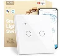 MOES WiFi Smart Touch Wall Switch, 2 Gang White