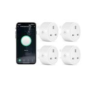 MOES ZigBee Smart Plug, 16A Energy Monitoring Socket, 4 Pack | Requires ZigBee Hub, Alexa Google Home, Tuya Smart Life App, Schedule Timer, Signal Repeater, 230V AC