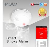 MOES ZigBee Smart Wireless Smoke Detector Fire 85dB Sound Alarm Siren Sensor Smart Safety Protection Home Kitchen Fire App Alert 3pcs