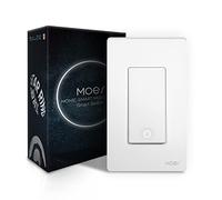 MoesGo Smart Light Switch 1 Gang with Star Ring Design, 2.4GHz WiFi Wall Switch for Smart Home, Works with Alexa & Google Home, Neutral Wire Required, No Hub Required, White
