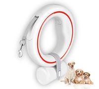 moestar UFO Retractable Dog Lead 360° Tangle Free One-Handed Brake Pause Lock Extendable Dog Lead with Poop Bag Holder 3m/10ft Strong Nylon Tape Hands Free Dog Lead for Up to 66lbs Medium Small Dogs