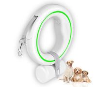 moestar UFO Retractable Dog Lead 360° Tangle Free One-Handed Brake Pause Lock Extendable Lead with Poop Bag Holder 3m/10ft Strong Nylon Tape Hands Free Dog Lead for Up to 66lbs Medium Small Dogs