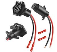 Moestoont Trolling Motor Plug and Receptacle Set, 12V Compatible with Minn Kota, Male & Female, Waterproof, Quick Connect