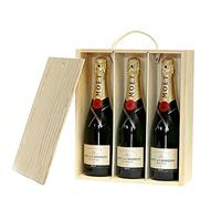 Moet and Chandon Brut Imperial Champagne in Wooden Box NV 75 cl (Case of 3)