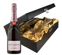 Moet and Chandon Rose Imperial Champagne and 2 Flutes in Luxury Presentation Box NV