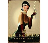 Moet and Chandon Vintage Style Metal Advertising Wall Plaque Sign Tin Sign Metal Decor Metal Sign Poster 8X12 Inches A2