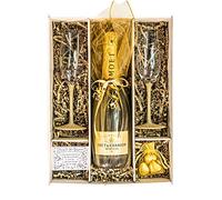 Moët & Chandon 75cl Sparkling Gold Gift Set With 2 Matching Gold Stem Champagne Flutes Fully Gift Boxed - Golden Wedding Gift For Couples - With Personalised Gift Message