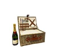 Moet Chandon Champagne 75cl in a Charming 2 Person Wicker Cream Chiller Picnic Basket Set