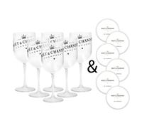 Moet & Chandon Clear Ice Imperial Champagne Glasses with Coasters [x6]