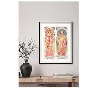 Moet & Chandon, Collage - Alfons Mucha Art Nouveau Poster Print A4 Premium Paper Vintage Floral Illustration Decorative Wall Art for Home & Office