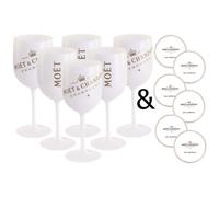 Moet & Chandon Ice Imperial Champagne Glass with Paper Coasters x6