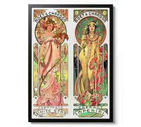 Moet Chandon Print, Alphonse Mucha Poster, Museum Art Exhibition Print, Vintage Modern Minimalist Wall Art, Art Gift Idea, Archival Matte, A3 (Print Only) - 42x29.7cm