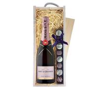 Moet & Chandon Rose Imperial Champagne & Truffles, Wooden Box 75cl