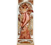 Moet & Chandon White Star Champagne, Reproduction 1899 Handcrafted Alfons Alphonse Mucha Art Nouveau Greeting Card / Note Paper; Approx. 8 x 6 inches