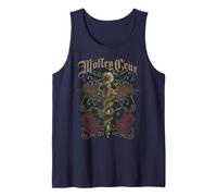 Mötley Crüe Exquisite Dagger On Navy Tank Top