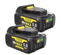 MoeuGreenBattX Battery Replacement for Dewalt 18v: 5.0Ah Lithium-ion 18v/20v Batteries Compatible with DCB200 DCB201 DCB206 DCB205 DCB204 DCB203 DCB208 (2-Packs)