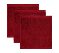 Möve 3er set Superwuschel soap cloth 30 x 30 cm made of 100% cotton, ruby