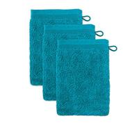 Möve 3er set Superwuschel wash glove 15 x 20 cm made of 100% cotton, lagoon